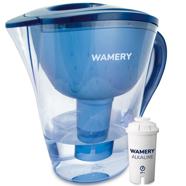 Alkaline Water Filter Pitcher 8 Cup, Free Filter Cartridge Included, Increases Water pH, Removes Lead, Chlorine, Copper. Fast Filtration, Water Purifier Pitcher