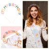WY LIGHTING LEVEL Rainbow Happy Birthday Headband It's My Birthday Tiara Sash Crown Headpiece Set Princess Birthday Crown Decorations Women for Girl Halloween Christmas Party Accessories