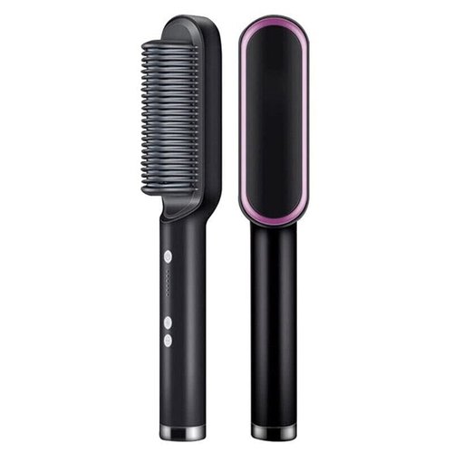 THE PERFECT PART Hair Straightener Brush Straightening Curler Hot Comb Electric Adjustable Heat (Black)