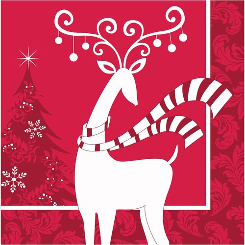 Creative Converting 16 Count Dashing Prancer Beverage Napkins