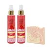 Bath & Body Works Strawberry Pound Cake 2 Pack Diamond Shimmer Mist Bundle with a Himalayan Salts Springs Sample Soap