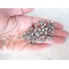 Generic Silver flower leaf crystal hair pin clip barrette bridal hair clip