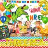 Three Rex Birthday Party Decorations Boy, Dinosaur 3rd Birthday Party Decorations Supplies,3 Rex Birthday Party with 3 Rex Birthday Backdrop Dinosaur Balloons Kit for 3rd Birthday Decorations for Boys