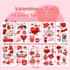 50+ Pieces Valentine Tattoos Temporary for Girls Women Kids, 10 Sheets Love Cupid Heart Romantic Valentine’s Designs Couple Fake Temporary Tattoo Stickers for Valentine's Day Wedding Lover Party Decorations Supplies