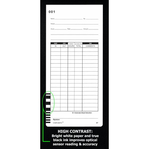 200 Lathem 7000E 7500E Time Clock Cards, E7 Compatible