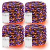 Dazzle Bright Purple and Orange Fairy String Lights, 4 Pack Total 80FT 240LED Copper Wire Battery Operated Waterproof Lights, Halloween Decorations for Indoor Home Outdoor Patio Yard Party Decor