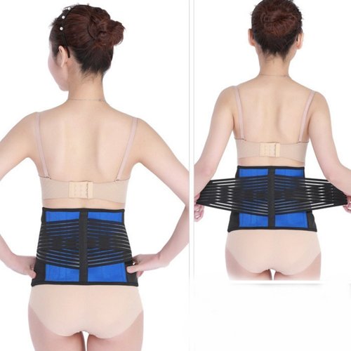 AMZSTAR Back Support Brace, Deluxe Neoprene Double Pull Support Lumbar Lower Back Brace and Waist Support Belt for Back/Slipped Disc Pain Relief (Medium/28-32)