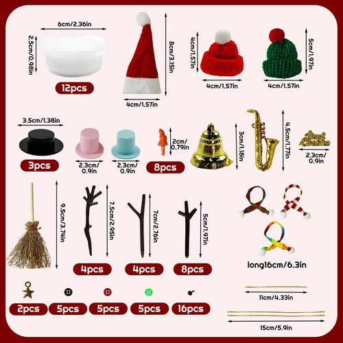 12 Pack Christmas Snowman Craft, DIY Snowman Kit, Build a Snowman Winter Indoor Decorations, Creative Air Dry Modeling Clay, Xmas Activities Snowman Making Kit for Holiday Favor Supplies