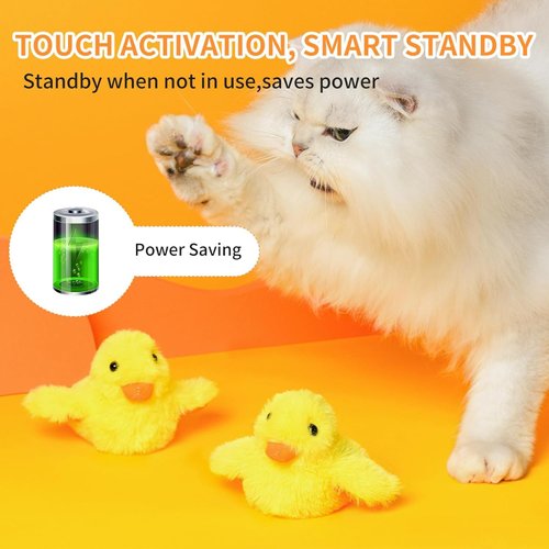 Nixegym 2PCS Cat Toys Rechargeable Flapping Duck,2024 New Flapping Duck Cat Toy,Flapping Duck with SilverVine Catnip