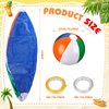 Maitys 12 Pieces of Beach Ball Decoration Rainbow Beach Ball with Hanging Rope and Hooks Inflatable Pool Ball Blow up Sport Ball for Summer Games Hawaiian Party Ornament