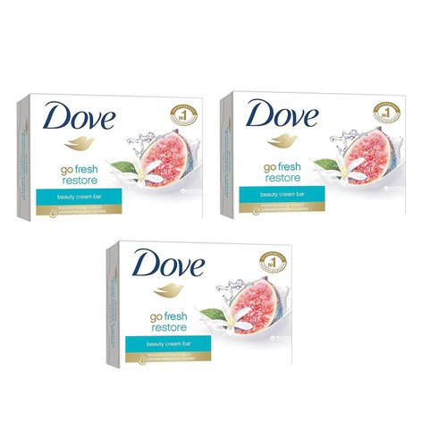 Dove Go Fresh Restore Beauty Cream Bar Soaps (135 Gms3 Bars) With Ayur Face Wash