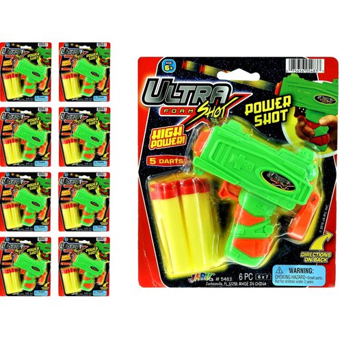 JA-RU Mini Foam Dart Gun Kids Toys (8 Toy Gun Pistol) w/ 5 Refill Soft Bullet Foam Darts. Toy Guns for Boys, Bulk, Birthday Favors & Party Supplies 5483-8p