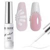 RARJSM Pearl White Gel Liner Nail Art Pearlescent Silver Shell Glitter Swirl Effect Gel Nail Polish 8ml Build in Thin Brush Painted Drawing Striper Gel Polish Soak off Curing Requires for Home Salon