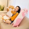 shangman Lovely Plush Cat Doll Cute Cartoon Soft Stuffed Kitten Long Throw Sleeping Pillow Doll Toy Gift for Kids Girlfriend Multiple Size (Pink,50cm/19.6in)