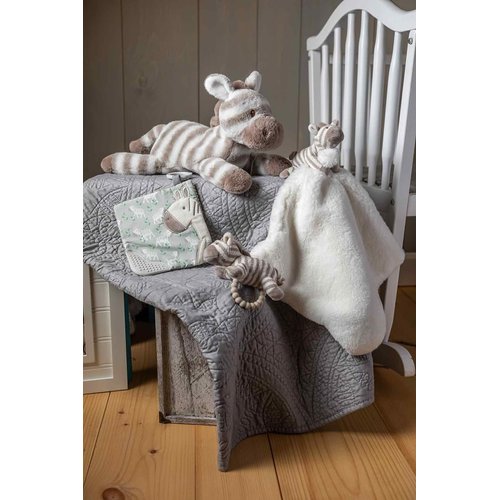 Mary Meyer Afrique Teether Baby Rattle, 5-Inches, Zebra