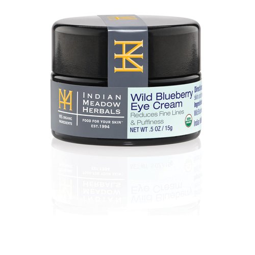 Indian Meadow Herbals Wild Blueberry Eye Cream (.5oz) - Under Eye Cream for Puffy Eyes & Fine Lines – Anti-Aging Eye Care w/Organic Herbs, Oils