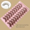 Brown Lashes Fluffy False Eyelashes LIght Brown Lash MUQIU37 Cat Eye Faux 3D Mink Lashes Wispy Long Fake Eyelashes Volume Cross Strips Eyelash Extension 10 Pairs (MQ606)