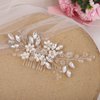 Bride Wedding Hair Comb Pearl Flower Hair Piece Rhinestone Bridal Hair Accessories for Women (Silver) Christmas
