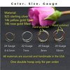 14k Gold Filled 20G Double Hoop Nose Ring for Single Piercing, 20 Gauge Small Thin 8mm Spiral Nose Jewelry for Women Men