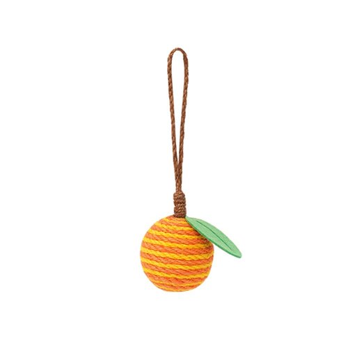 MiOYOOW Hanging Cat Ball Toy, Interactive Sisal Cat Ball Anti Bite Fruit Shape Cat Playing Ball Toy for Cat Kitty