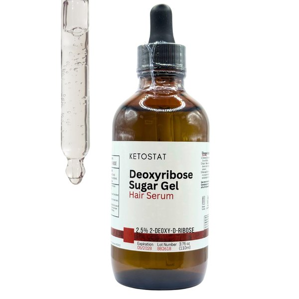 Ketostat Deoxyribose Sugar Gel 2-Deoxy-d-ribose 2dDR Hair Growth 110ml / 3.75 oz - Backbone of DNA - Stimulate The Formation of New Blood Vessels for Men or Women
