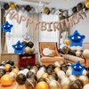 CANREVEL Happy Birthday Banner 13pcs 16 Inch Mylar Foil Letters with 12pcs Star Balloons Birthday Party Decorations for Kids and Adults - 3D Silver Blue