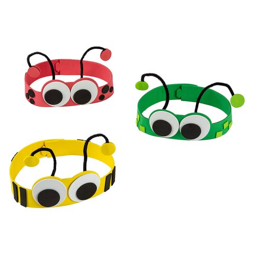 Fun Express Big Eye Bug Headbands Craft Kit - VBS Vacation Bible School Supplies/Décor - Makes 12