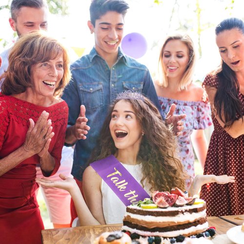 Purple 30th Birthday Sash and Tiara for Women, 30th Birthday Decorations Women, 30th Birthday Sash and Crown Set, 30th Birthday Gifts for Women, Happy 30th Birthday Party Supplies