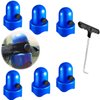 1.5”Diameter Trampoline Enclosure Pole Caps with Screw Thumb for Trampoline Net Hook, 8 Pieces Safety Trampoline Pole Caps (Blue 6pcs)