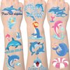Lovarywow Dolphin Temporary Tattoos Stickers - 200+ Dolphin Temporary Tattoo Kids Ocean Animals Themed Party Decorations Sea Themed Party Fevors Cute Temporary Tattoos Party Supplies Rewards Prizes