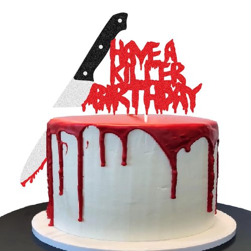 Have a Killer Birthday Party Supplies, Horror Classic Cake Topper Decorations for Halloween Horror Party Supplies Decor (style 3)