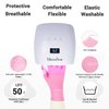 MelodySusie UV Gloves for Gel Nail Lamp, Professional UPF50+ UV Protection Gloves for Manicures, Nail Art Skin Care Fingerless Anti UV Glove Protect Hands from UV Harm (Pink)
