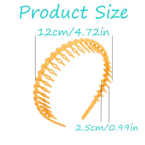 YWSHF 8 PCS Non Slip Headbands Zigzag Plastic Headband Shark Teeth Headbands Curly Hair Comb Bands Hoop Headband for Women Men Teen Girls