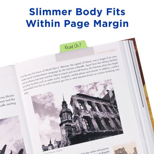 Avery Margin Ultra Tabs, 2.5" x 1", 2-Side Writable, Assorted Pastel Colors, 24 Repositionable Tabs (74769)