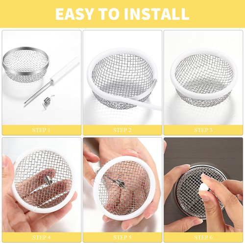2 Pieces Flying Insect Screen RV Furnace Vent Cover RV Water Heater Vent Cover 2.8 Inches Stainless Steel Mesh with Installation Tool and Silicone Rubber for RV Refrigerator Vents RV Water Heater