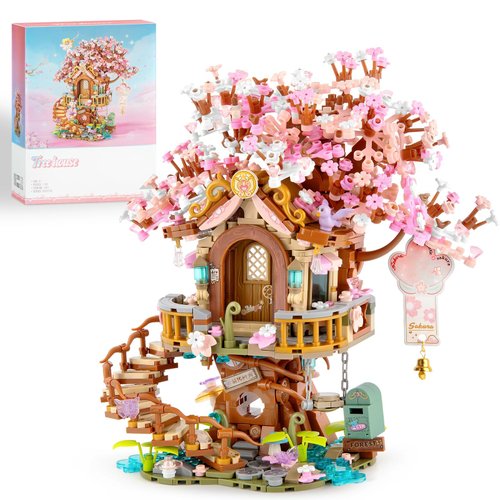Vziimo Cherry Blossom Bonsai Tree Building Sets, Japanese Tree House Model Sets for Adults, 1149 PCS Mini Bricks Creative Gifts for Teens Girls 12+