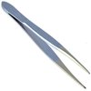 Camila Solingen CS32 3 1/2" Gold Tipped, Surgical Grade, German Stainless Steel Tweezers (Pointed) - Flawless Eyebrow and Facial Hair Shaping and Removal for Men/Women