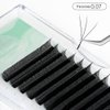 NATUHANA W Shaped Clover Eyelashes Extension 3D Premade Fans 0.07mm D Curl 8-14 Mixed Tray Volume Lash Cluster W Lashes Supplies Automatic Blooming Flower Lash Extensions (3D black ; 0.07 D-8-14 MIX)