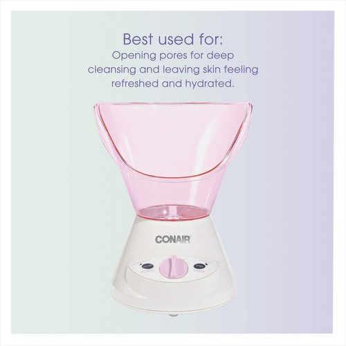 True Glow by Conair Gentle Mist Moisturizing Facial Steamer with Cleansing Brush