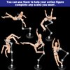 Jetec 12 Pieces Action Figure Stand Doll Stands Display Holders Action Figure Display Holder Doll Mini Display Stand Doll Support Frame Compatible with HG RG SD SHF Gundam 1/144 Toy, Transparent