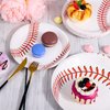 ADXCO 48 Pack Baseball Plates 9 Inch and 7 Inch Round Baseball Themed Paper Plates Baseball Dinner Plates for Baseball Birthday Party Decor Supplies