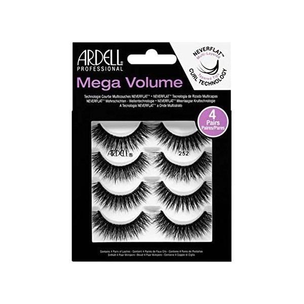 Ardell False Eyelashes Mega Volume 252, 1 pack (4 pairs per pack)