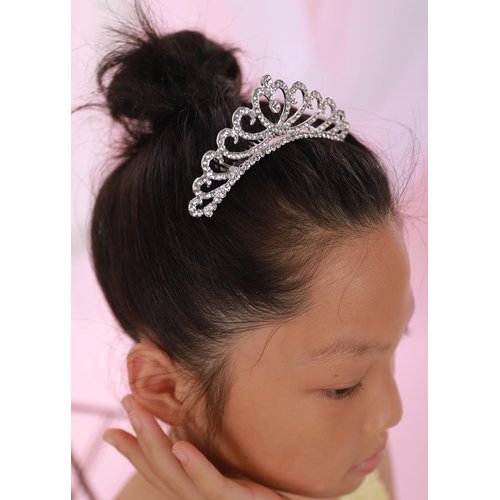 JWICOS Princess Silver Small Crystal Comb Mini Crystal Hair Comb Headband for Girls Rhinestone Comb Accessories for Birthday Party