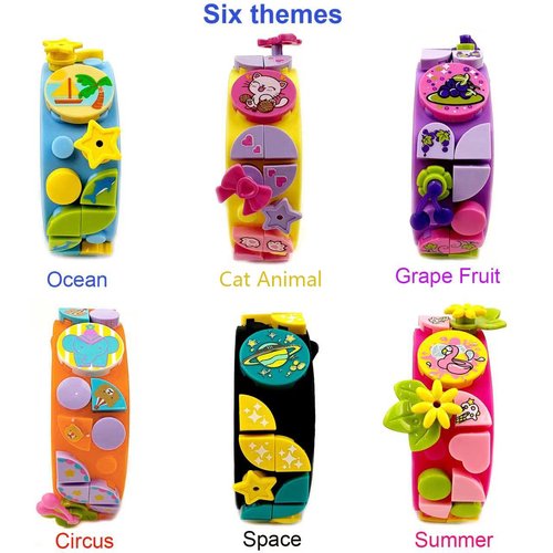 SIENON Dots Bracelets 6Pcs Kids Building Block Bracelets, DIY Creative Craft Project Bracelet Making Kit for Kids Friendship Bracelets, Dots Construction Toys for Boys Girls Birthday Christmas Party