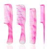 FHALLYNN Pink Hair Comb Set - Wide Tooth, Fine Tooth, Rat Tail, and Dual Comb for Women and Men