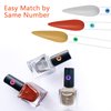100 ps Nail Swatch Sticks with Number Stickers, Nail Color Display Stiletto Tips, Fan-shaped Nail Polish Practice Sticks, Nail Art Display Nail Color Wheel Nail Sample Sticks (Transparent)