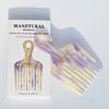 MANETURAL 14MX hair picks for women, hair picks for curly, wide tooth comb for curls, afro pick, Acetate comb 5.5 inches(14 cm) (White purple, 1 PACK)