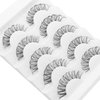 DSLONG Cat Eye Lashes Looks Like Eyelash Extensions, Russian Strip Clear Band Natural Look Wispy Lashes, D Curl Volume Cross Multi layered Invisible Band Eyelashes (02B)