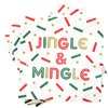 C.R. Gibson TW4-22631 Jingle and Mingle Disposable Paper Cocktail Napkins for Christmas Parties, Multicolor, 20pcs