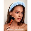 VELSCRUN 5 Pcs Blue Puffy Sponge Spa Headband Bow Tie Hair Band Hair Clips Wristband Set, Spa Headbands for Wash Face, Makeup Headband, Facial Skincare Headbands Women Girls Hair Accessories Gifts